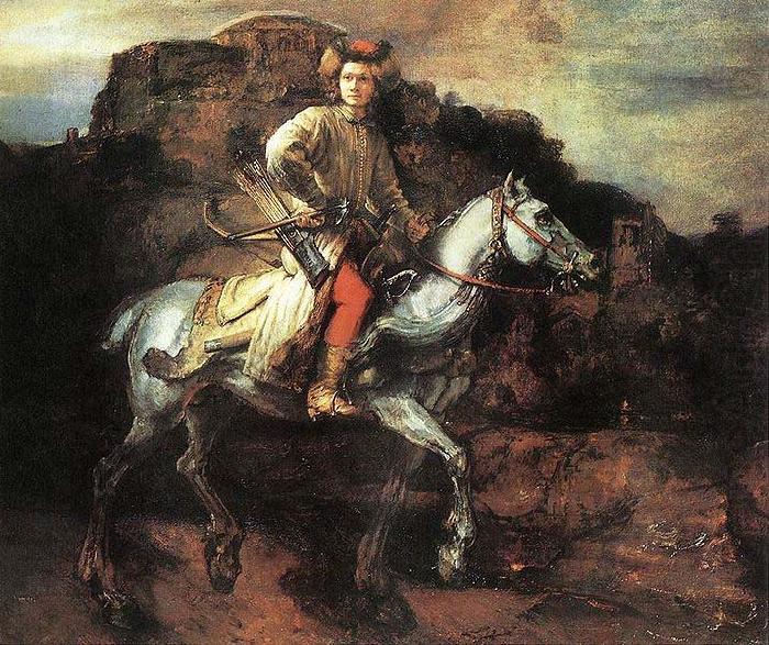 The Polish Rider  A Lisowczyk on horseback., REMBRANDT Harmenszoon van Rijn